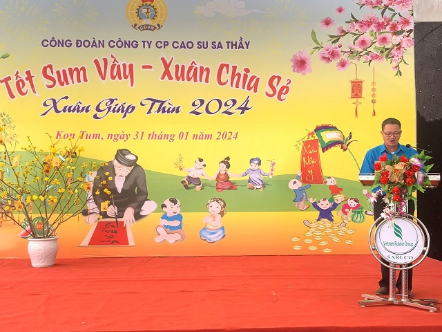 CÔNG TY CỔ PHẦN CAO SU SA THẦY CHĂM LO CHO NGƯỜI LAO ĐỘNG DỊP TẾT NGUYÊN ĐÁN 2024