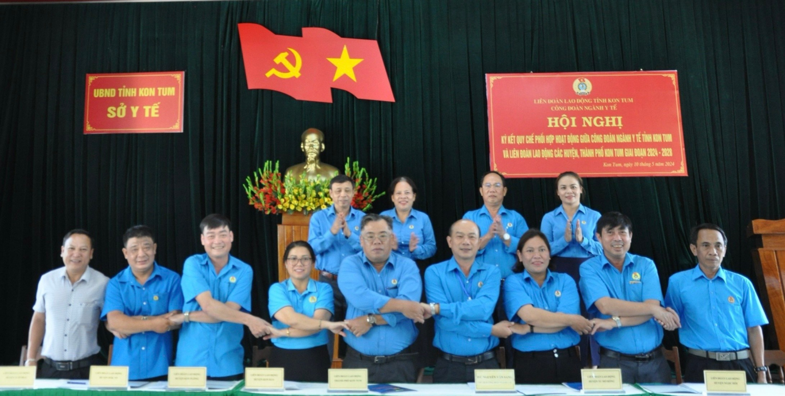 Ký kết Quy chế phối hợp hoạt động giữa Công đoàn ngành Y tế tỉnh Kon Tum và Liên đoàn Lao động các huyện, Thành phố Kon Tum  giai đoạn 2024 - 2028